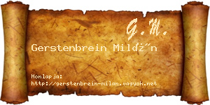 Gerstenbrein Milán névjegykártya